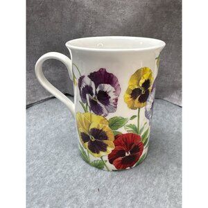 Stechcol Fine Bone China Mug Vibrant Pansy Design 12oz